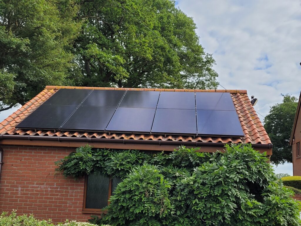 a house with a solar panel on the roof.