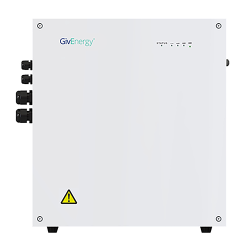 A white solar inverter on a white background.